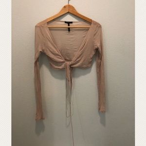 SARAH PACINI ITALY dusty pink wrap top sz 1